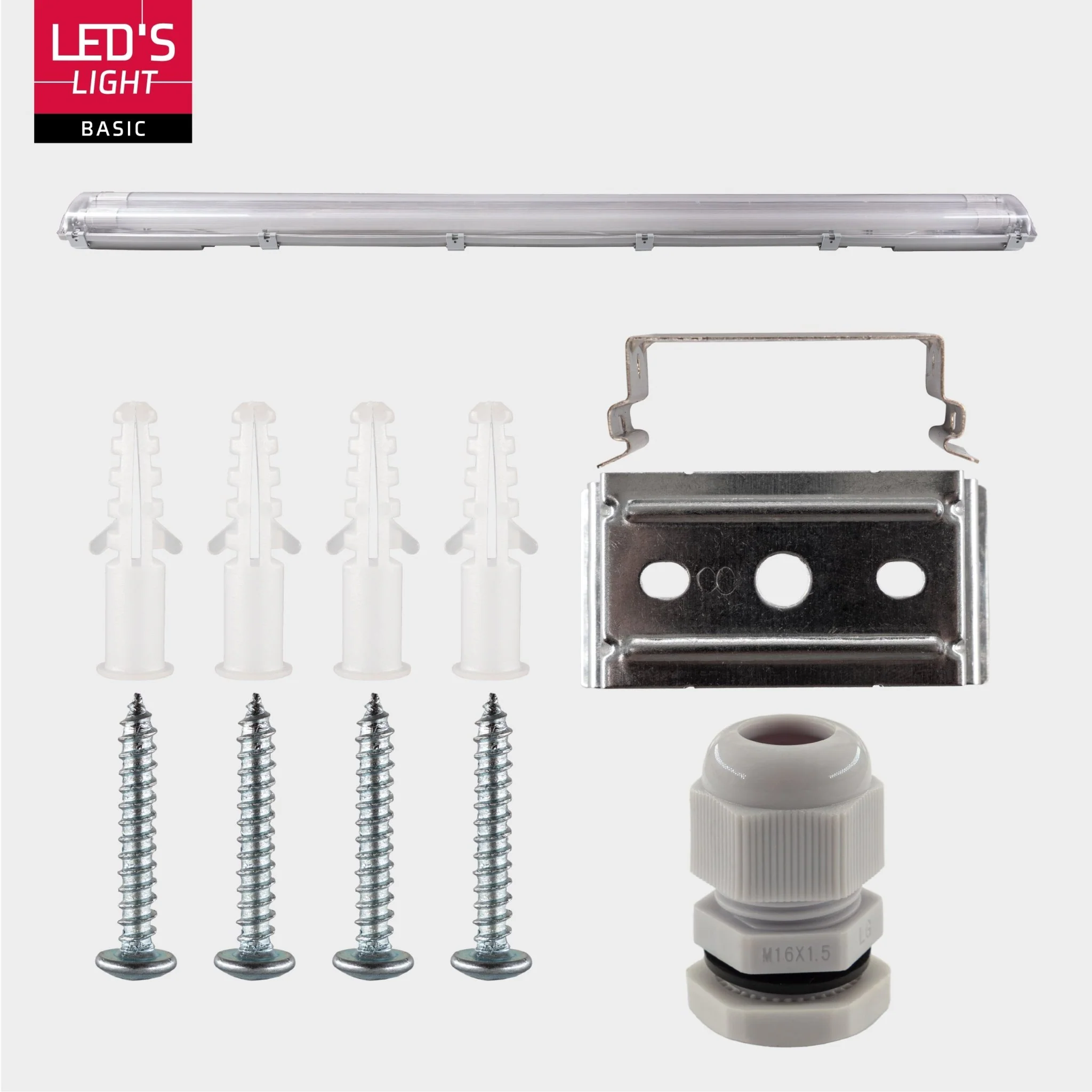 LED's Light LED TL dubbel armatuur met 2 lampen 120 cm - Koud wit licht 6500 K - Waterdicht - Complete set - Image 10