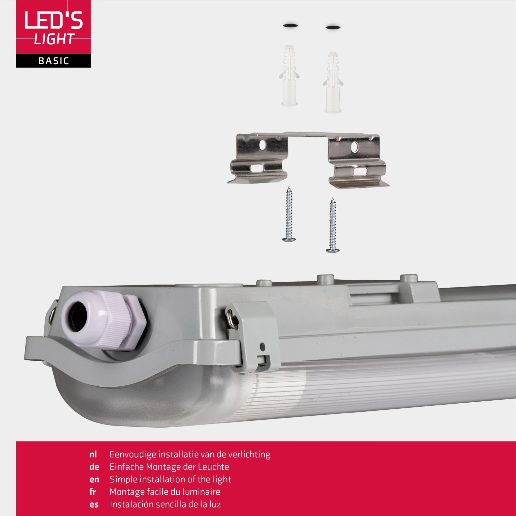 Proventa LED TL dubbel armatuur met 2 buizen 150 cm - Koud wit licht 6500 K - Waterdicht - Complete set - Image 8