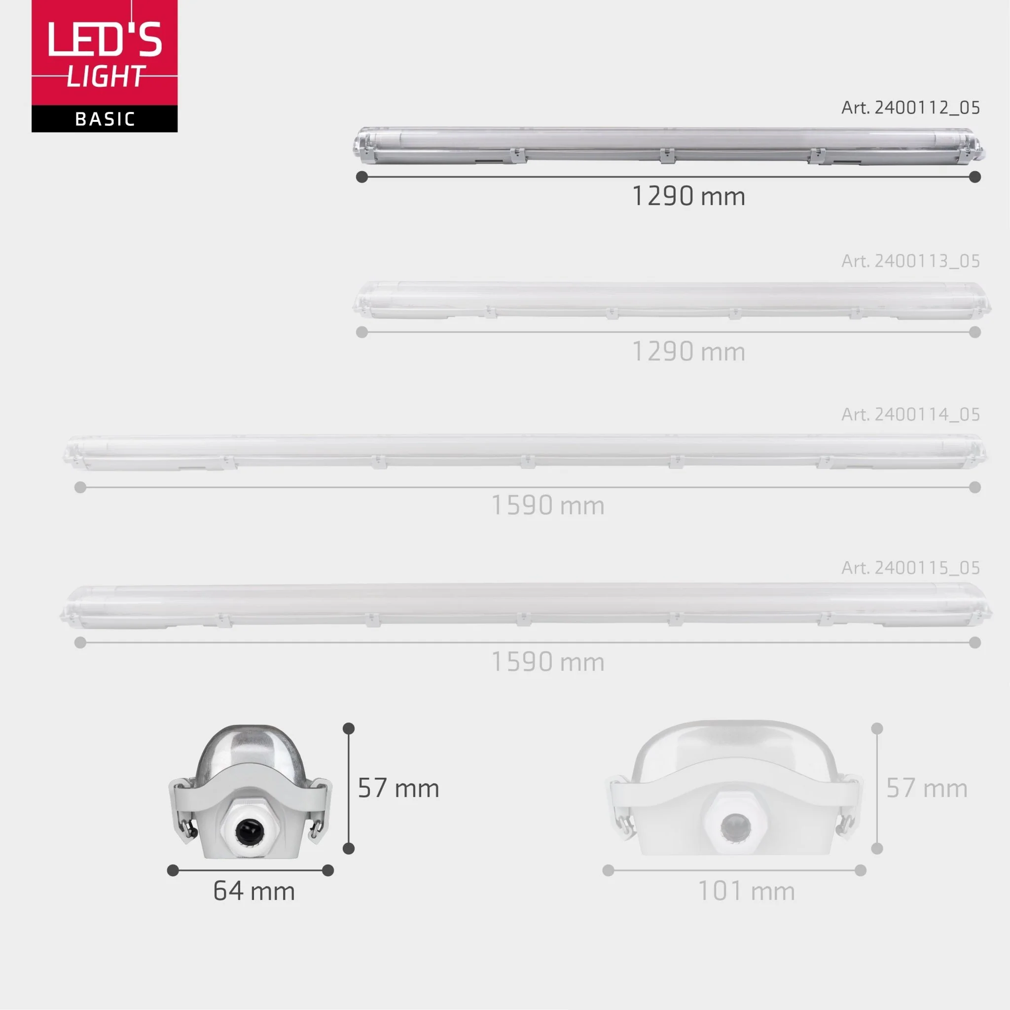 LED's Light LED TL armatuur met lamp 120 cm - Koud wit licht 6500 K - Waterdicht - Complete set - Image 8