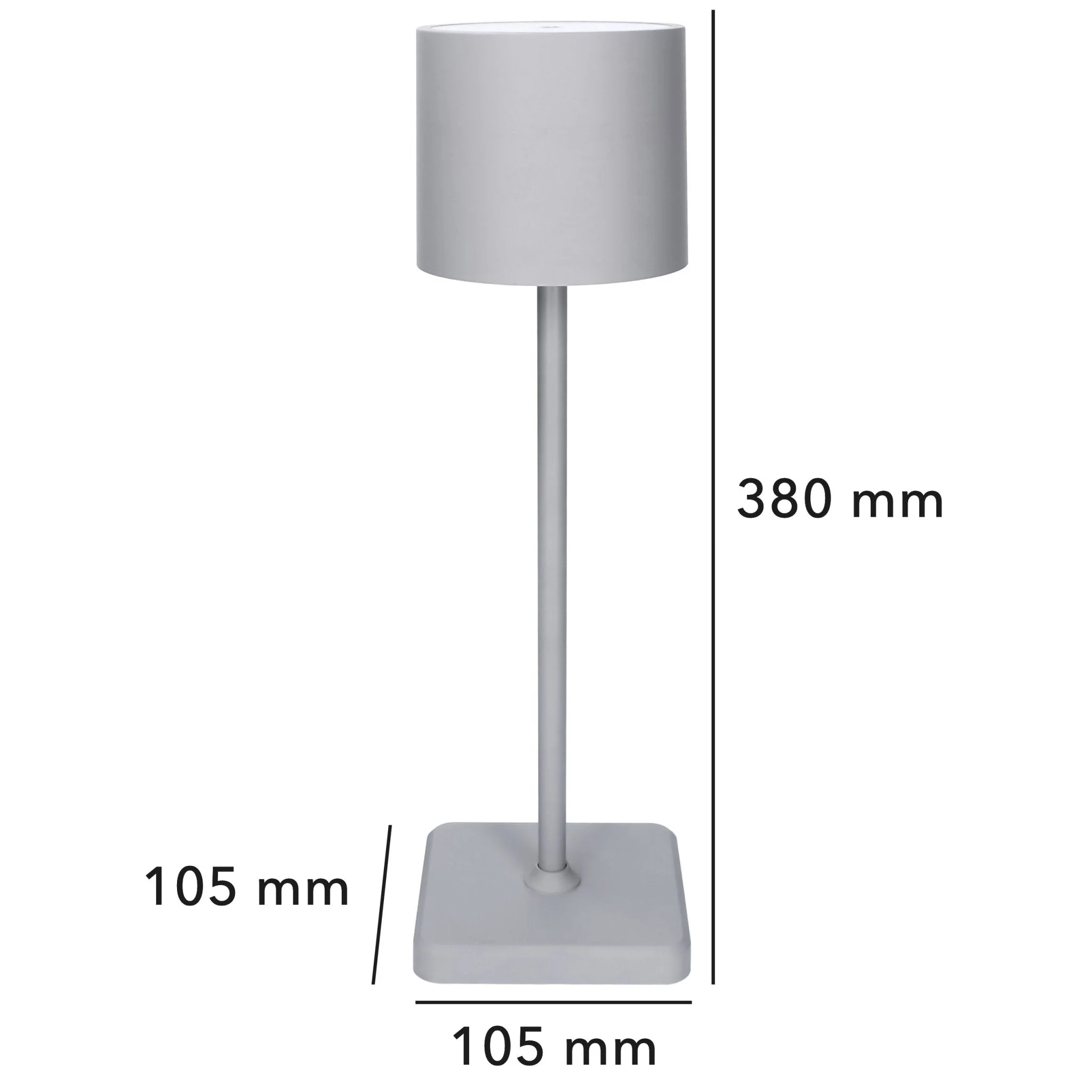 TouchDim Oplaadbare LED Tafellamp - Dimbaar via aanraking - Binnen en buiten - Grijs (kopie) - Image 11
