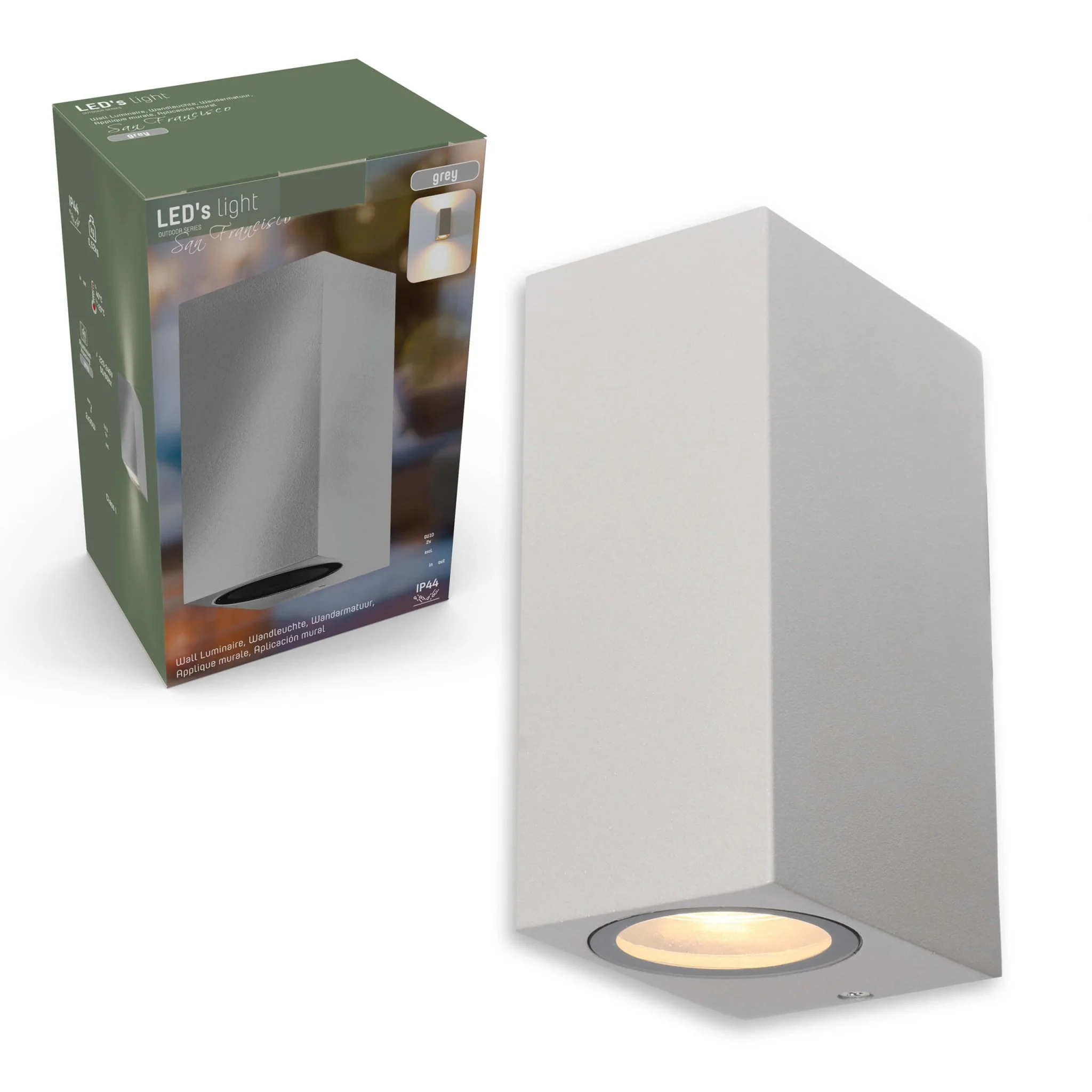 LED's Light LED Buitenlamp met GU10 fitting - Rechthoek - IP44 - Grijs - Model Milaan - Image 9