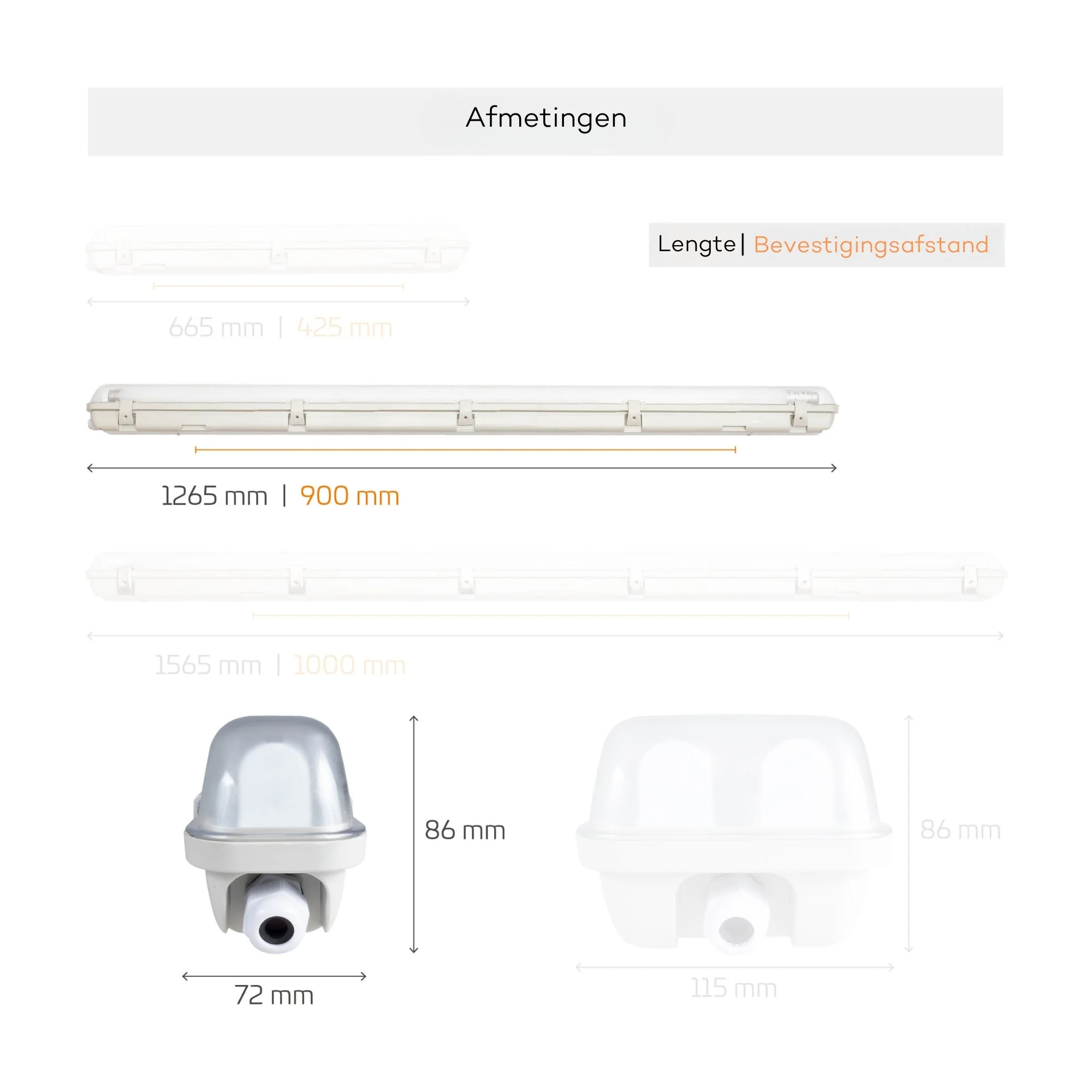 LED's Light TL Armatuur LED compleet 120 cm - Armatuur met LED Buis - Waterdicht - 2160lm - Image 7